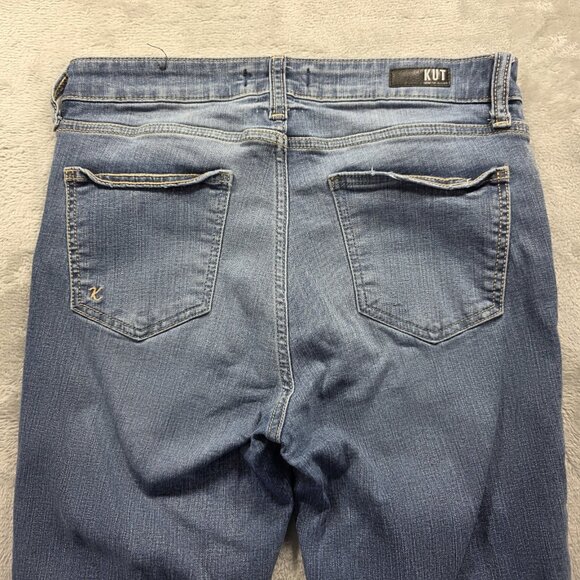 Kut From The Kloth Jeans Womens 8 Connie High Rise Ankle Skinny Med Wash Fringe - Picture 3 of 10